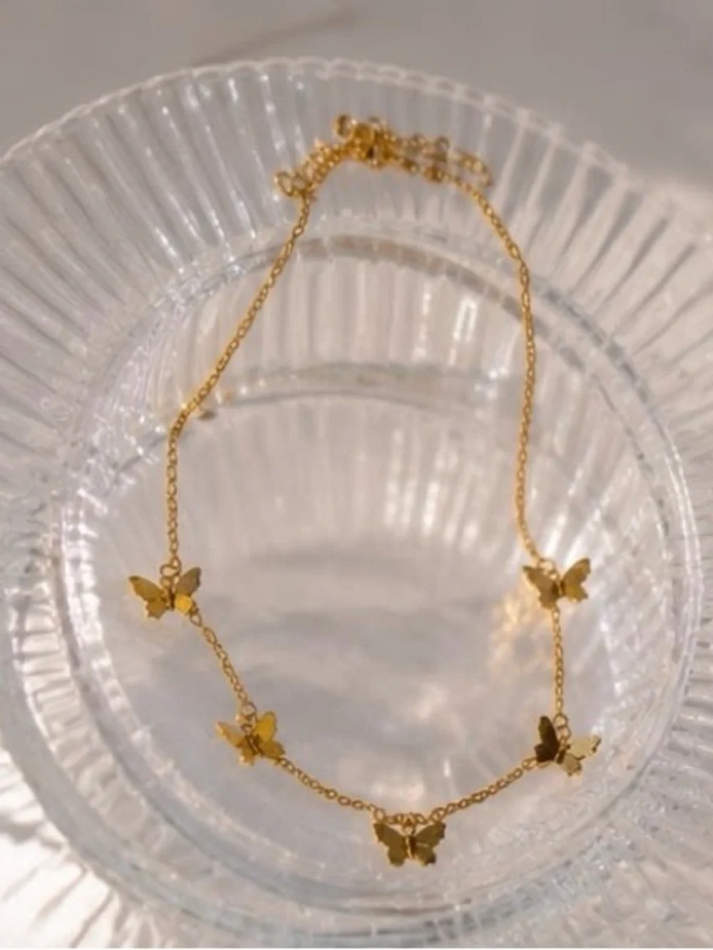Gold Butterfly Chain Necklace